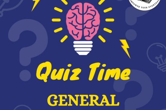 An educational and colorful image depicting a general knowledge quiz theme, featuring a mix of symbols like question marks, books, a globe, a microscope, and historical icons, with diverse people of different ages participating in the quiz, suitable for a blog post titled 'Test Your Knowledge: Engaging General Knowledge Quiz for All Ages